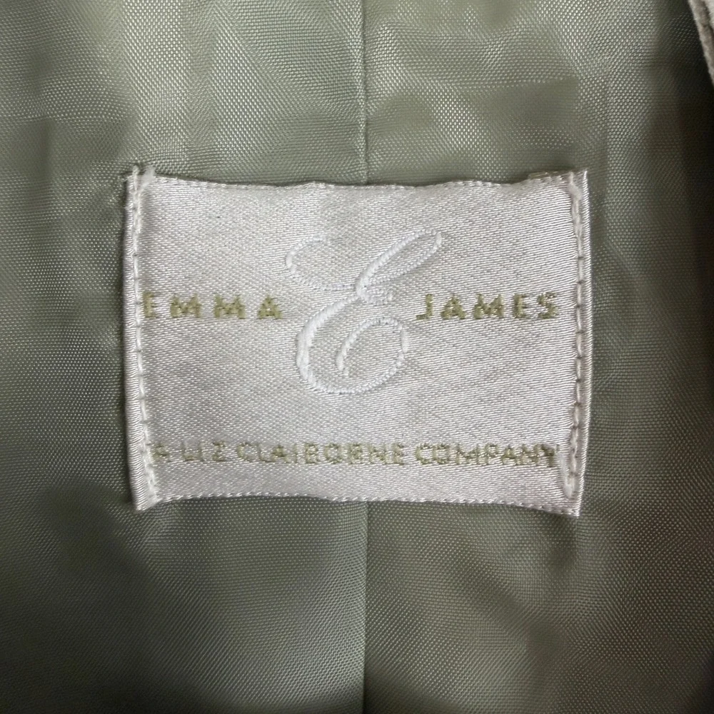 Emma James Liz Claiborne Sage Green Linen‎ Blend Fitted Blazer Top Women's 6